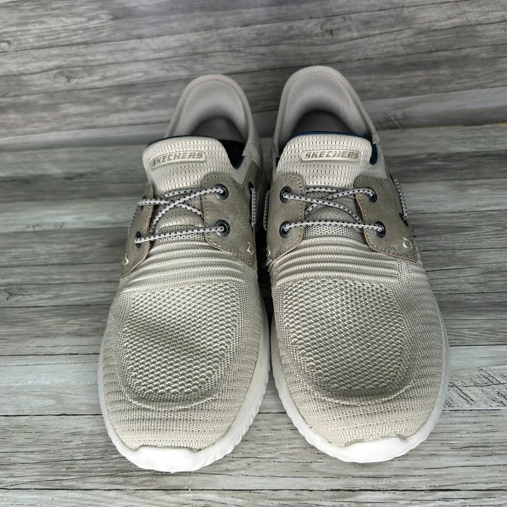 Skechers Delson 3.0 Roth Hands Free Slip-Ins Men's Shoes Taupe Size 8.5 Boat
